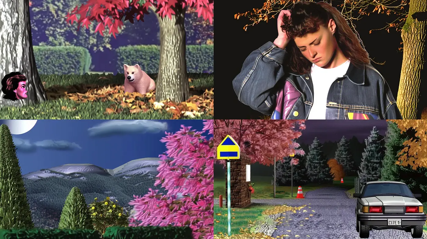 Retro Synthetic Dreamscape Blending Nostalgia and Digital Textures - Midjourney sref style
