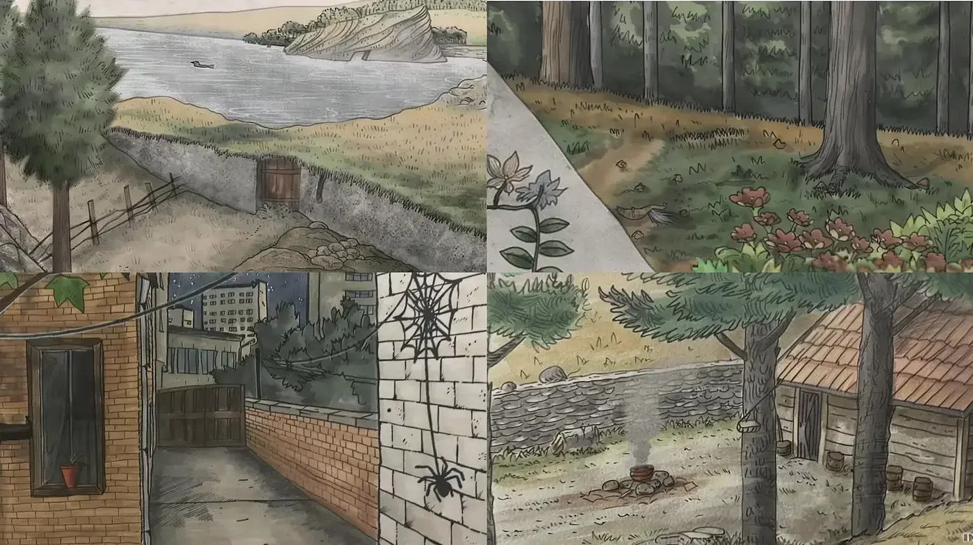A Harmonious Blend of Nature and Urban Landscapes in a Gentle Pastoral Style - Midjourney sref style
