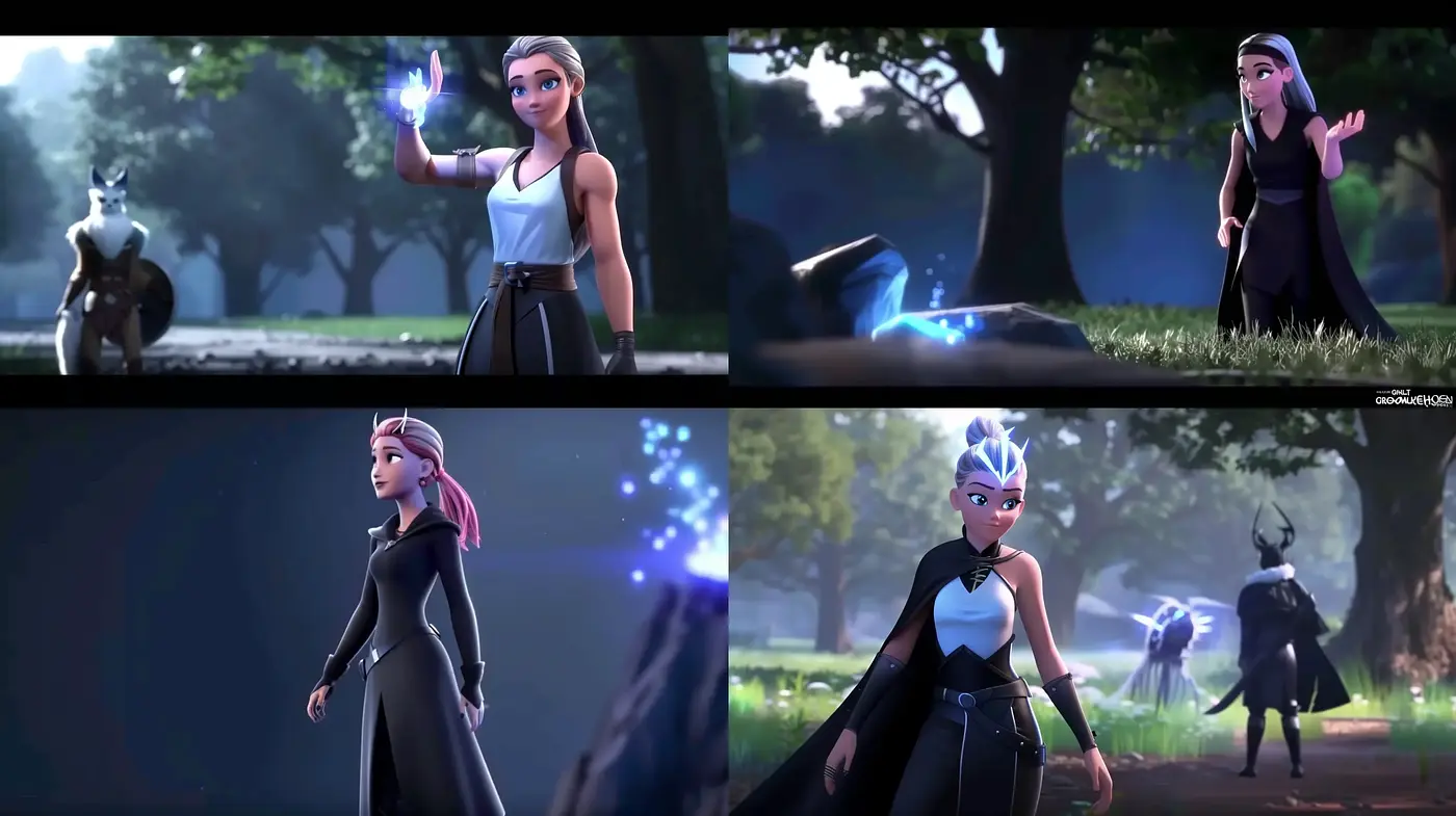 Ethereal Twilight in Enchanted Woods: A Consistent Digital Animation Style - Midjourney sref style