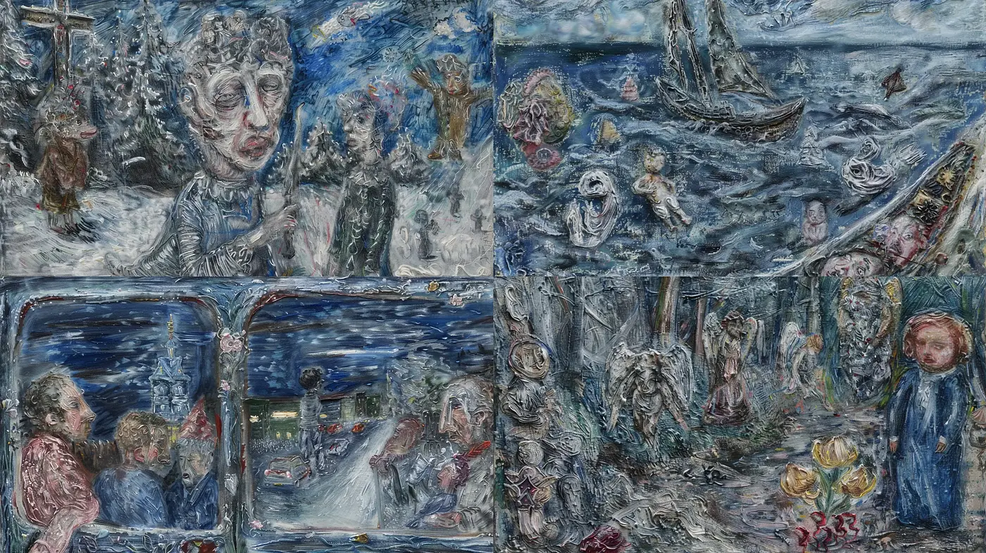 Ethereal Brushstrokes of Turbulent Seascapes and Introspective Scenes - Midjourney sref style