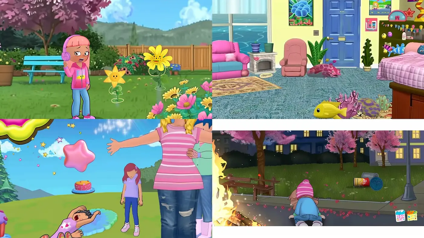 Playful and Vibrant Animation Style with Consistent Pastel Tones - Midjourney sref style