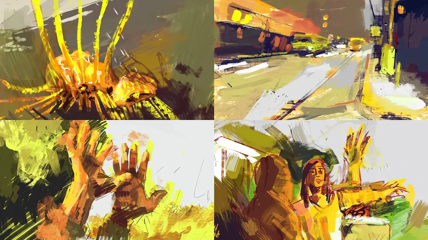 Impressionistic and Expressive Visuals with Bold Textures - Midjourney sref style