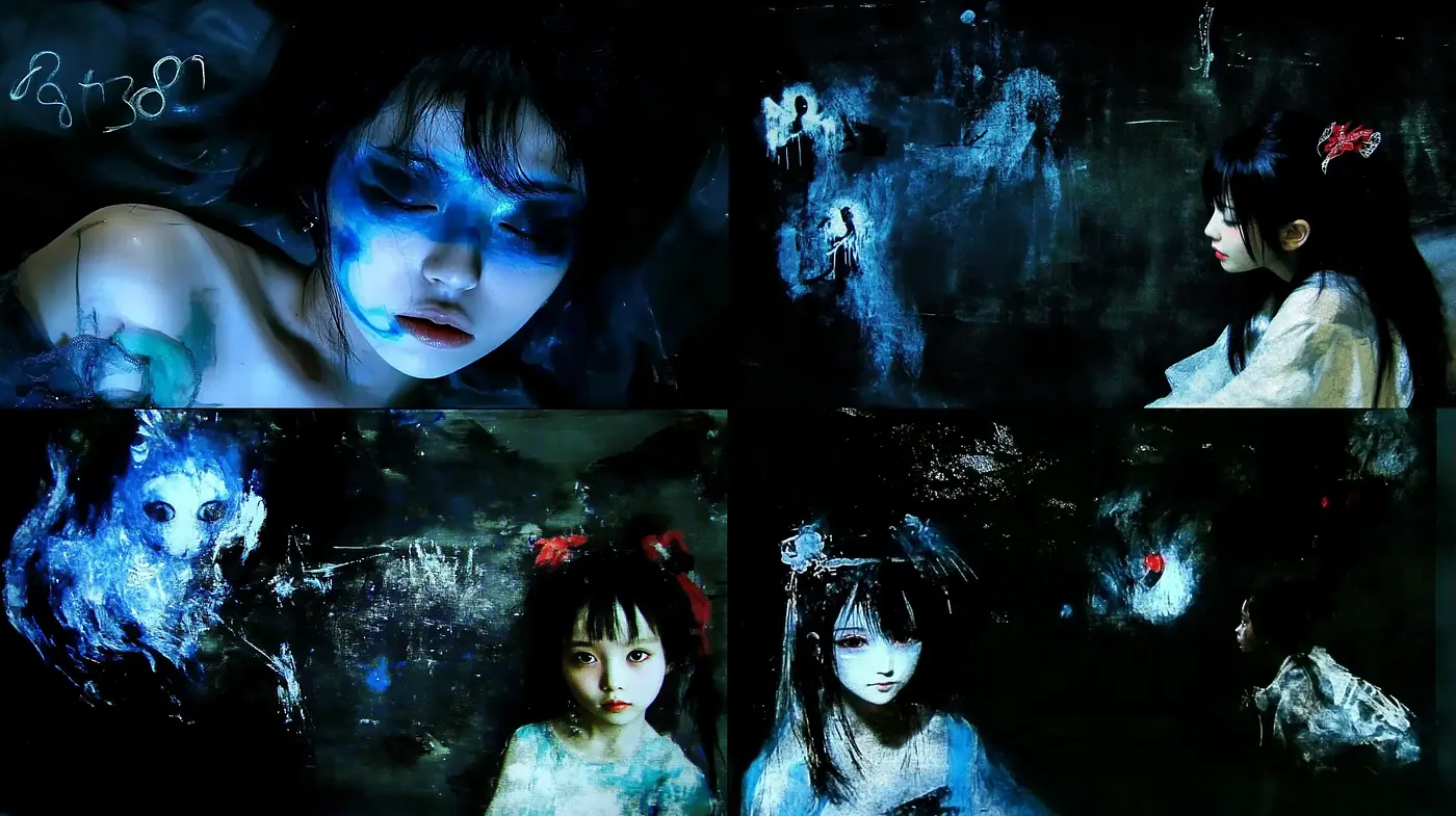 Ethereal Nocturne: A Fusion of Dark Surrealism and Painterly Textures - Midjourney sref style