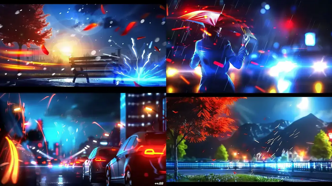 Dynamic and Vivid Urban Nightscapes with an Element of Surrealism - Midjourney sref style