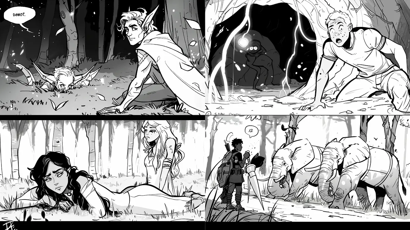 Monochromatic Graphic Novel Essence - Midjourney sref style