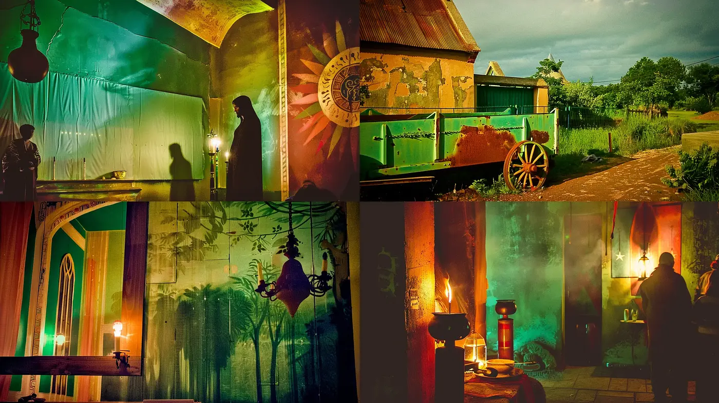 Mystical Nocturne Harmony: A Textured Tapestry of Dreamlike Visions - Midjourney sref style