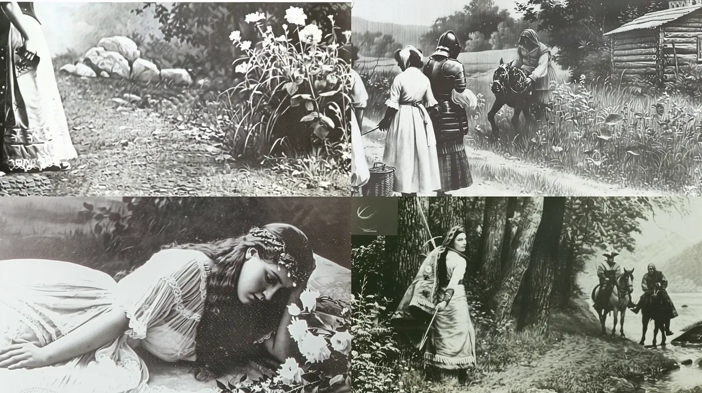 Timeless Monochromatic Folklore Imagery - Midjourney sref style