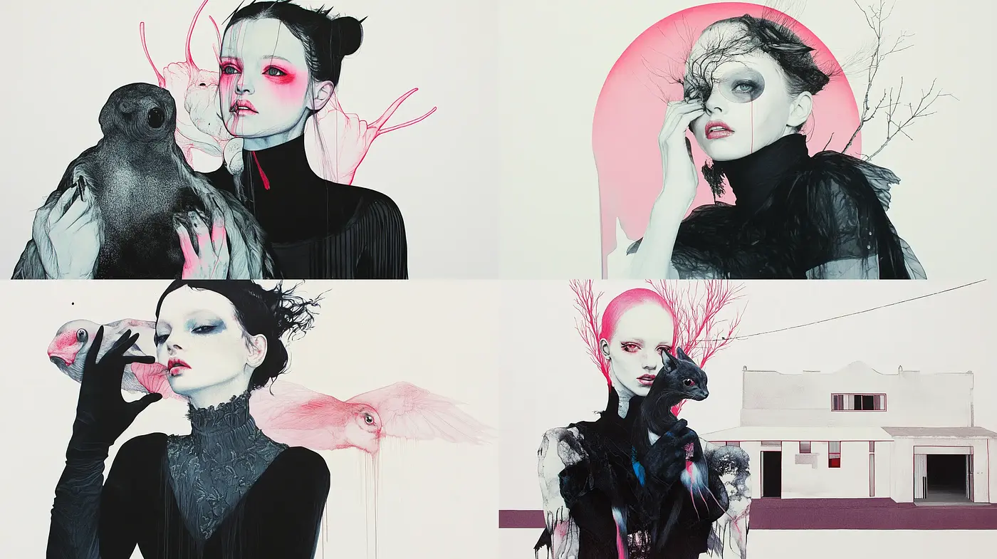 Ethereal Surrealism with a Gothic Sensibility - Midjourney sref style