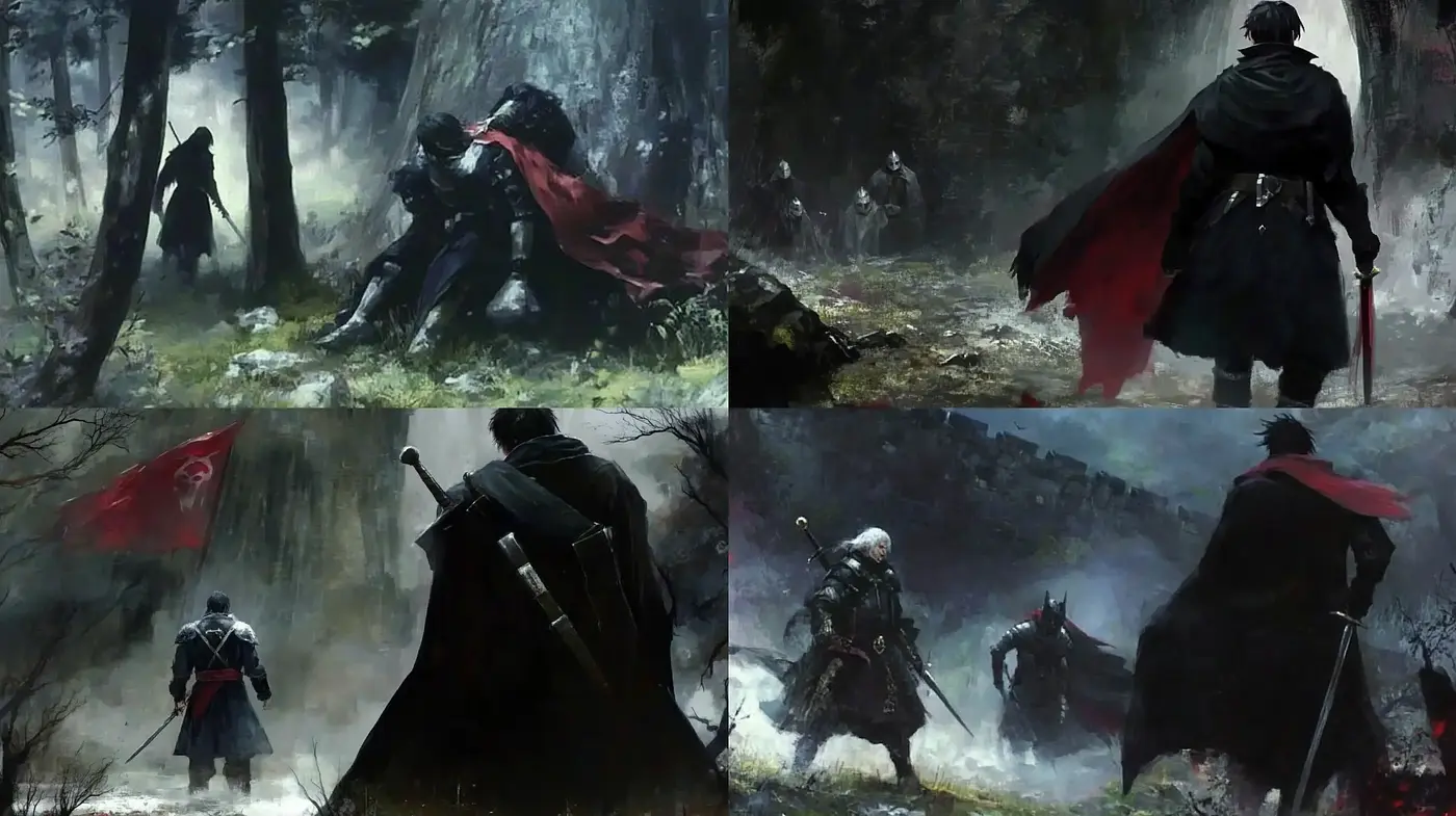 Ethereal Mist and Shadow: A Consistent Vision of Enigmatic Warriors - Midjourney sref style