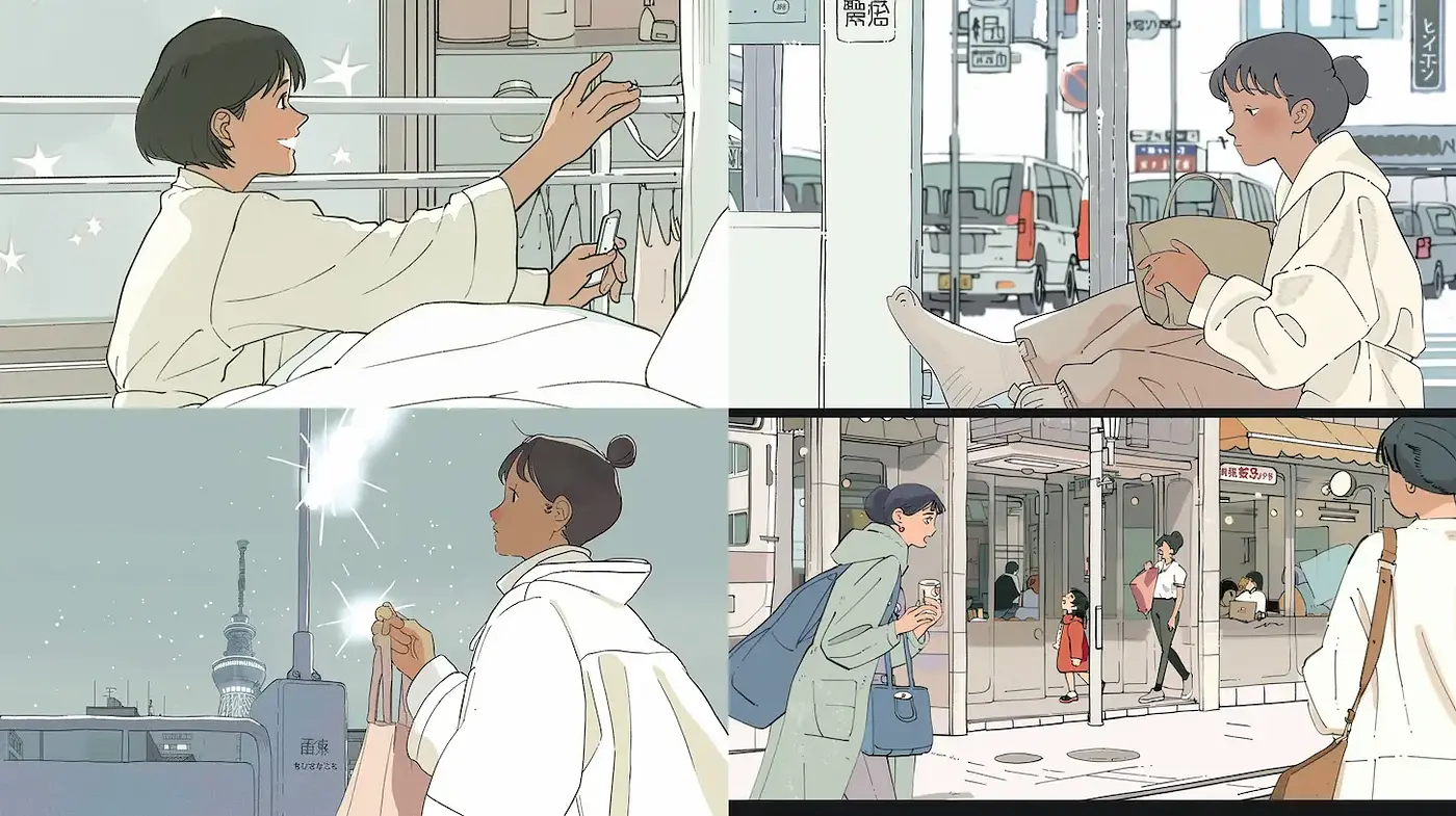 Contemporary Urban Illustrations with Soft Aesthetic and Subtle Nostalgia - Midjourney sref style