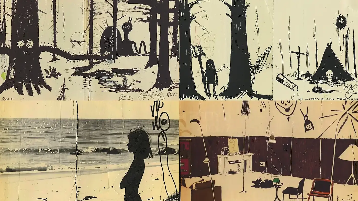 Whimsical and Surreal Style with a Touch of Minimalism - Midjourney sref style