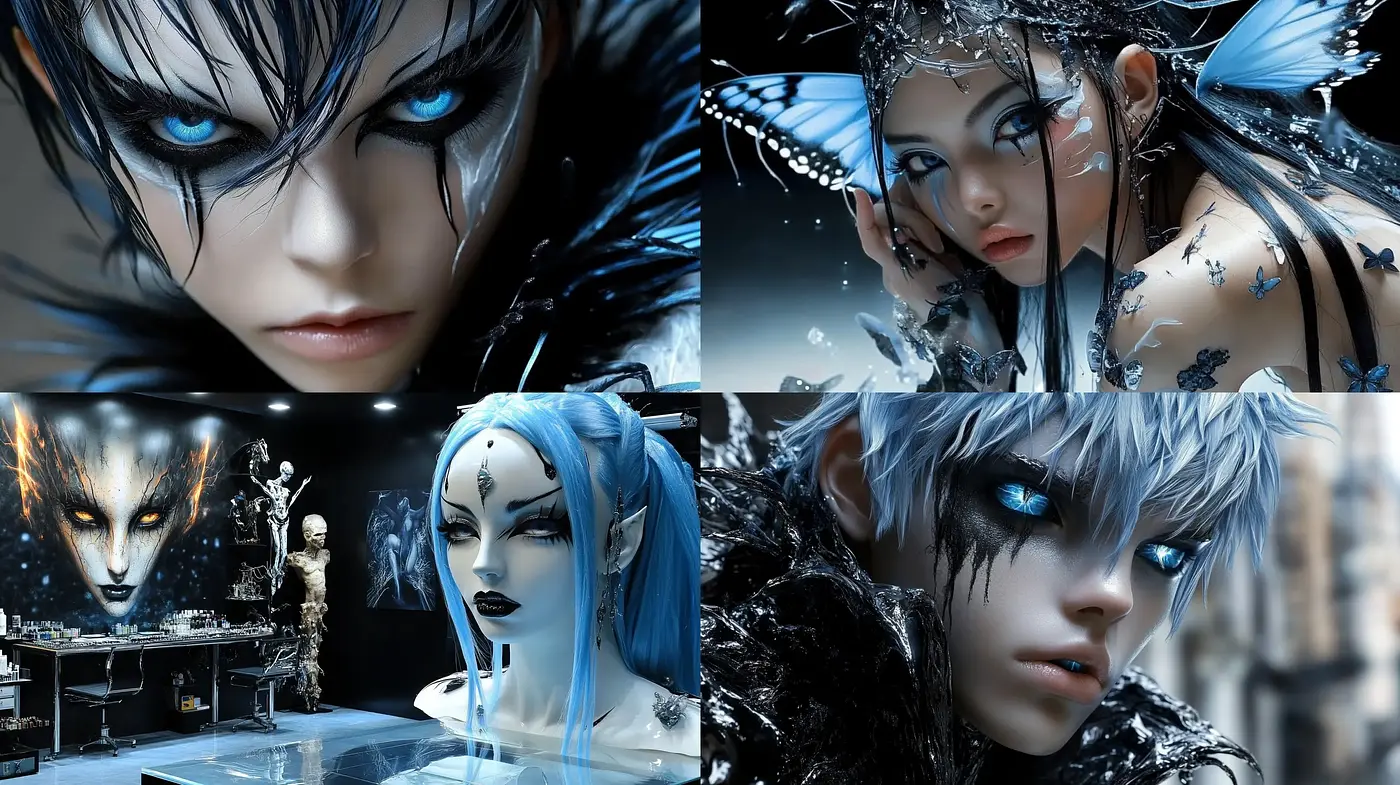 Ethereal Cybernetic Fantasy Portraits with Cool Tonal Sophistication - Midjourney sref style