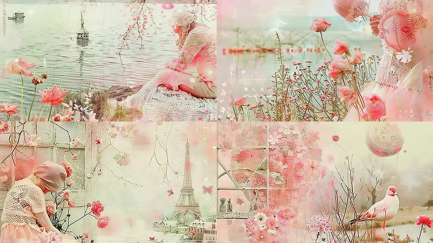 Whimsical Dreamscape with Pastel Floral Aesthetics - Midjourney sref style