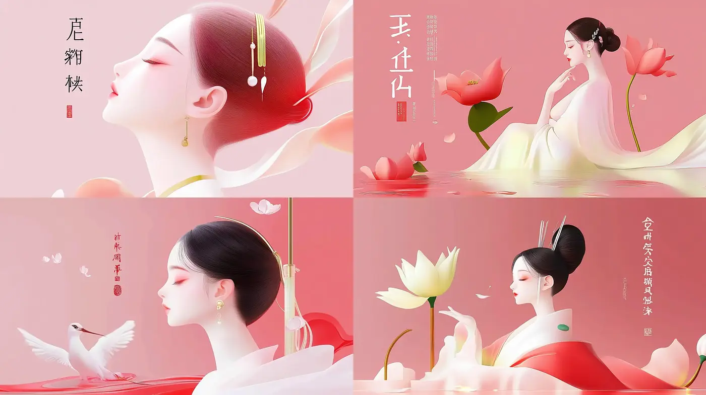 Ethereal Serenity in Digital East Asian-Inspired Art - Midjourney sref style