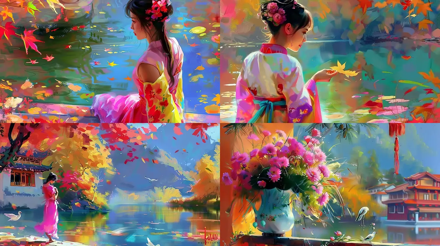 Luminous Impressionist Dreamscape with Vivid Chromatics - Midjourney sref style