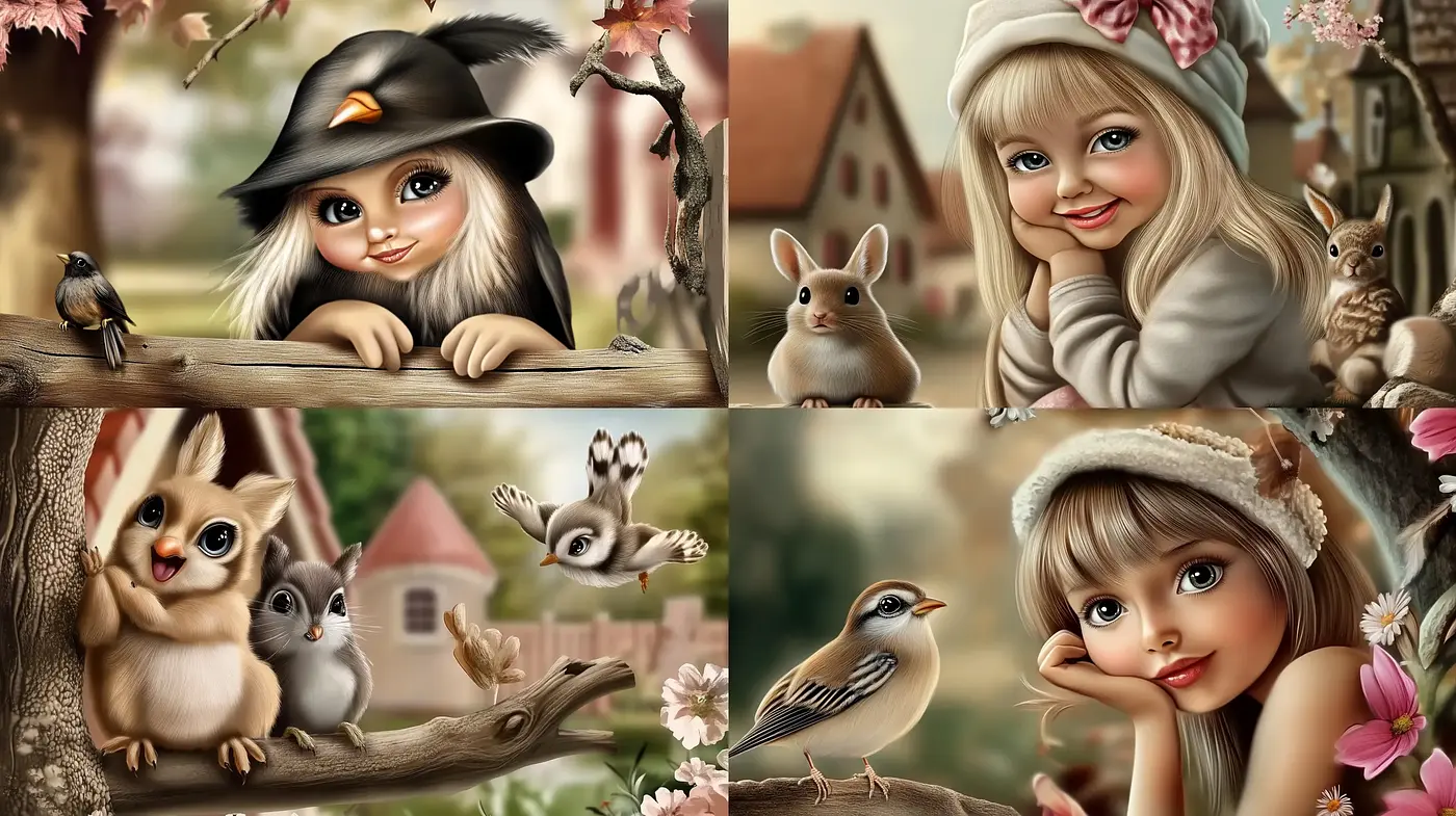 Enchanting Whimsy in Nature: A Fusion of Storybook Illustration and Digital Artistry - Midjourney sref style