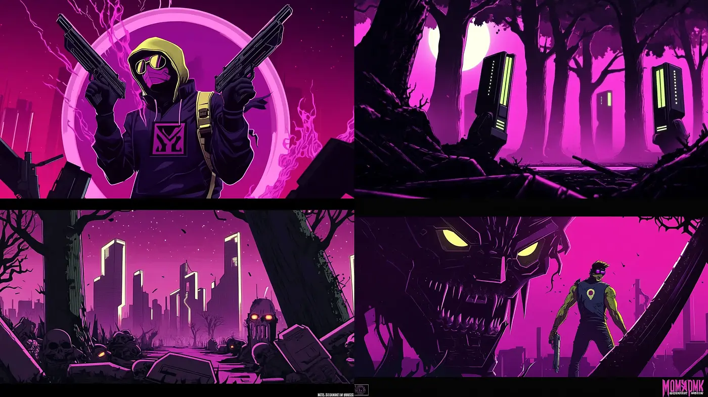 Neon Dystopia: A Homage to Cyberpunk and Graphic Novel Aesthetics - Midjourney sref style