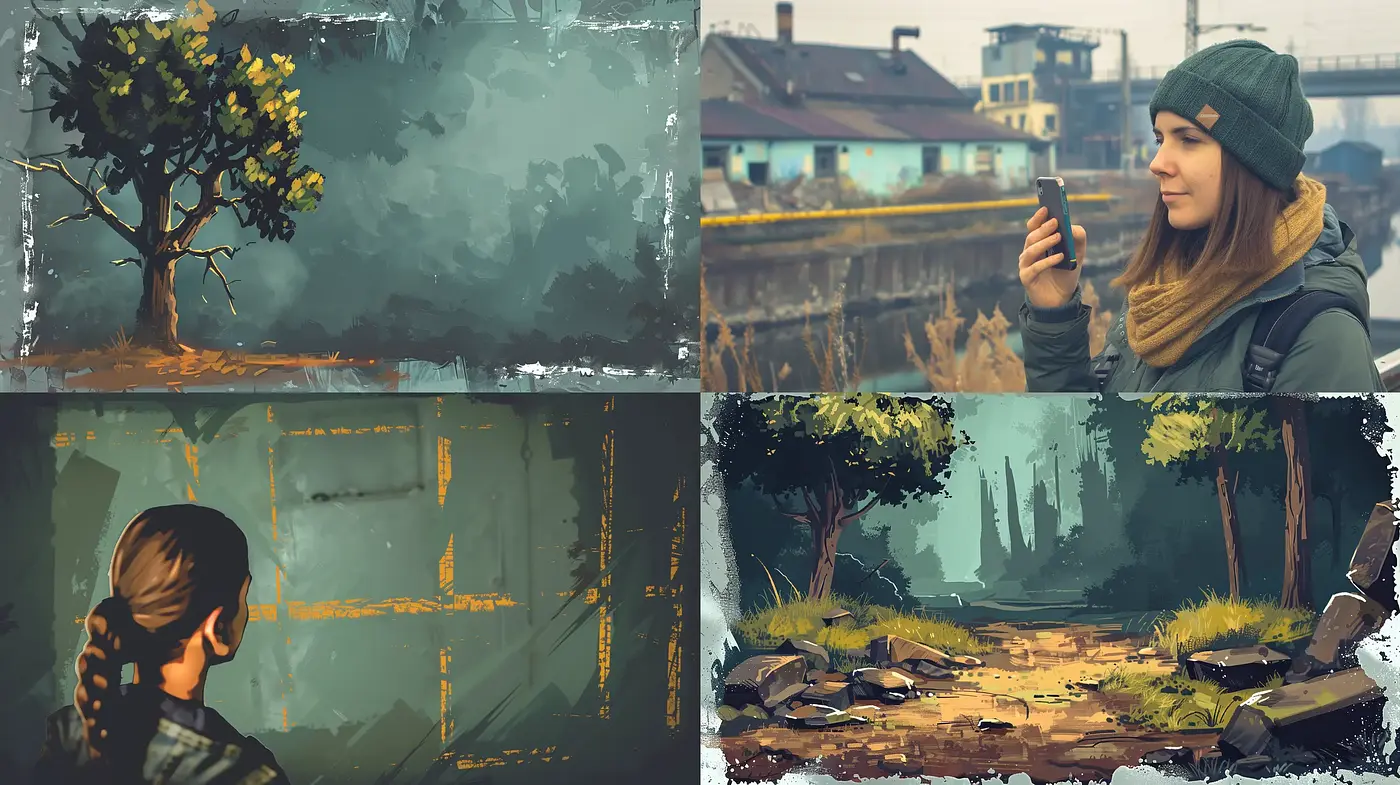Consistent Hues of Melancholic Serenity in Diverse Settings - Midjourney sref style