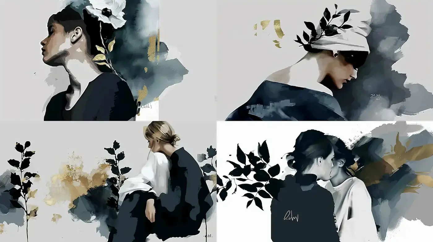 Elegant and Artistic Portraits with a Contemporary Flair - Midjourney sref style