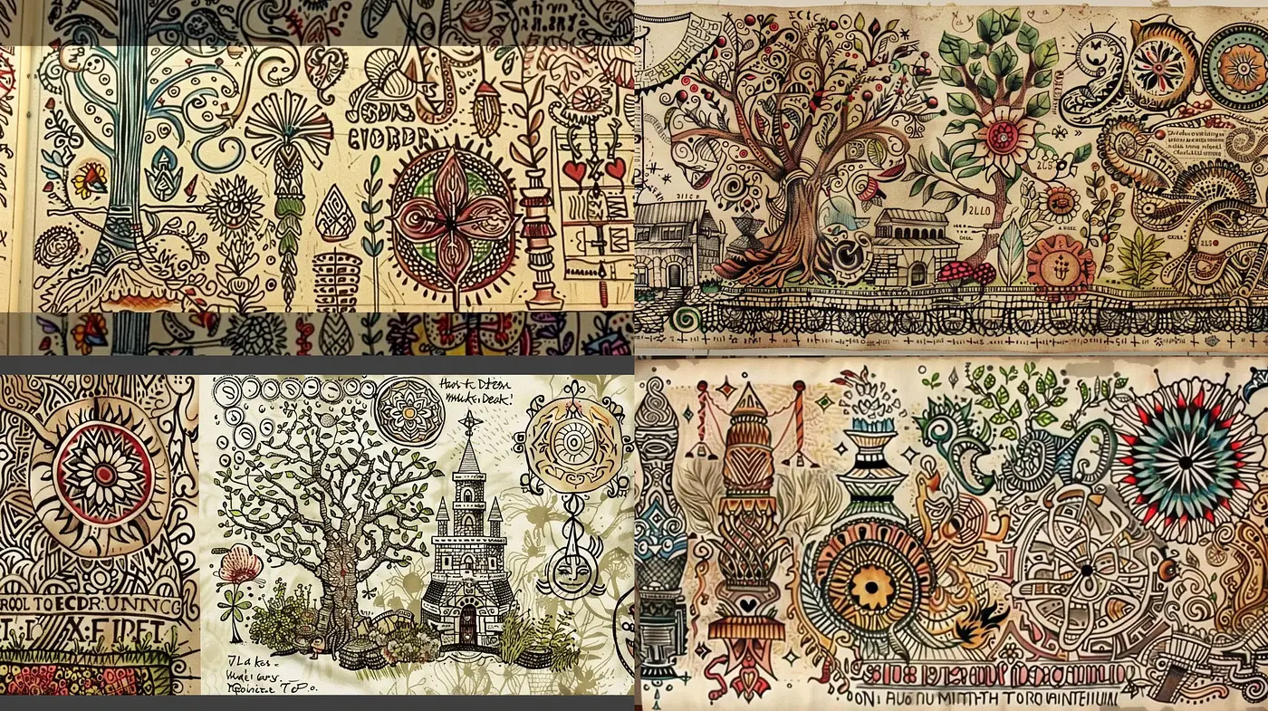 Labyrinthine Chronicles of Whimsical Rusticity - Midjourney sref style