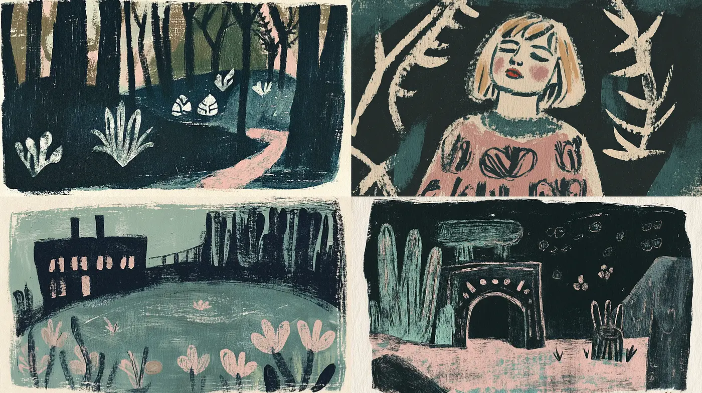 Whimsical Folk Art Fusion with a Storybook Essence - Midjourney sref style
