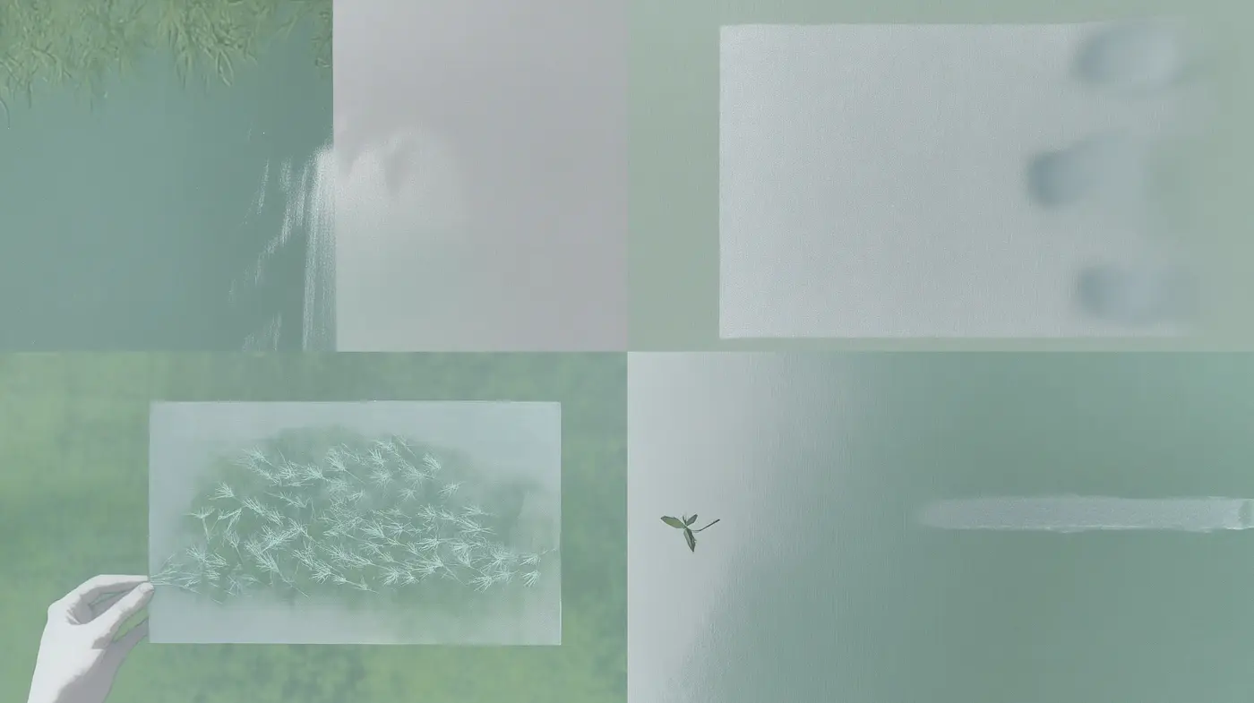 Ethereal Muted Greens: A Consistent Study in Tranquility and Textural Mystique - Midjourney sref style