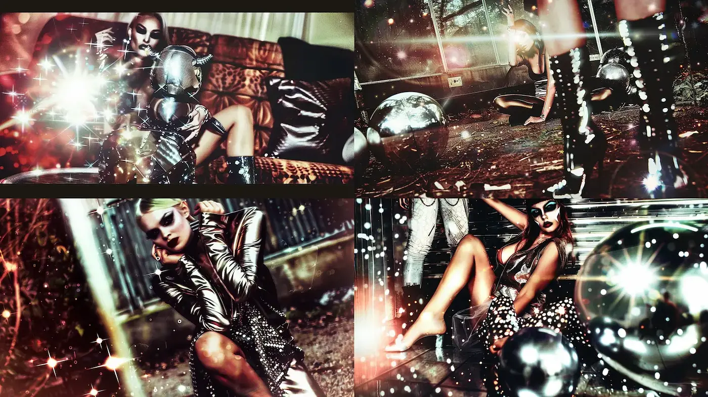 Futuristic Glamour with a Touch of Vintage Nostalgia - Midjourney sref style