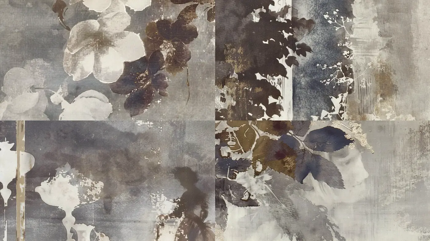 Ephemeral Botanical Impressions in Ethereal Neutrals - Midjourney sref style