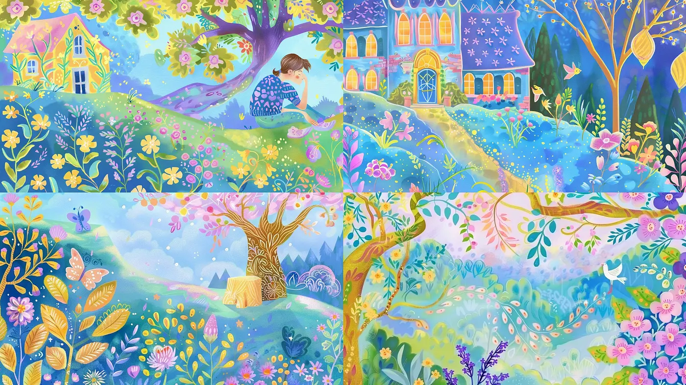 Enchanting Pastel Visions of a Whimsical Fairytale Landscape - Midjourney sref style