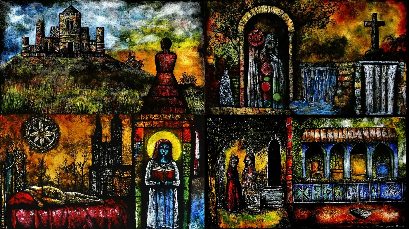 Gothic Reverie: A Tapestry of Medieval Enchantment and Darkness - Midjourney sref style
