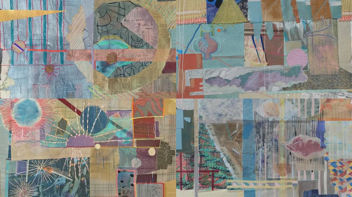 Textured Mosaic of Contemporary Patchwork - Midjourney sref style
