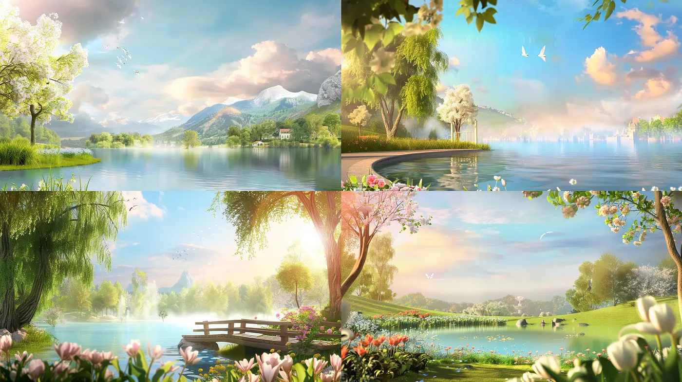 Consistent Ethereal Serenity in Varied Imagery - Midjourney sref style