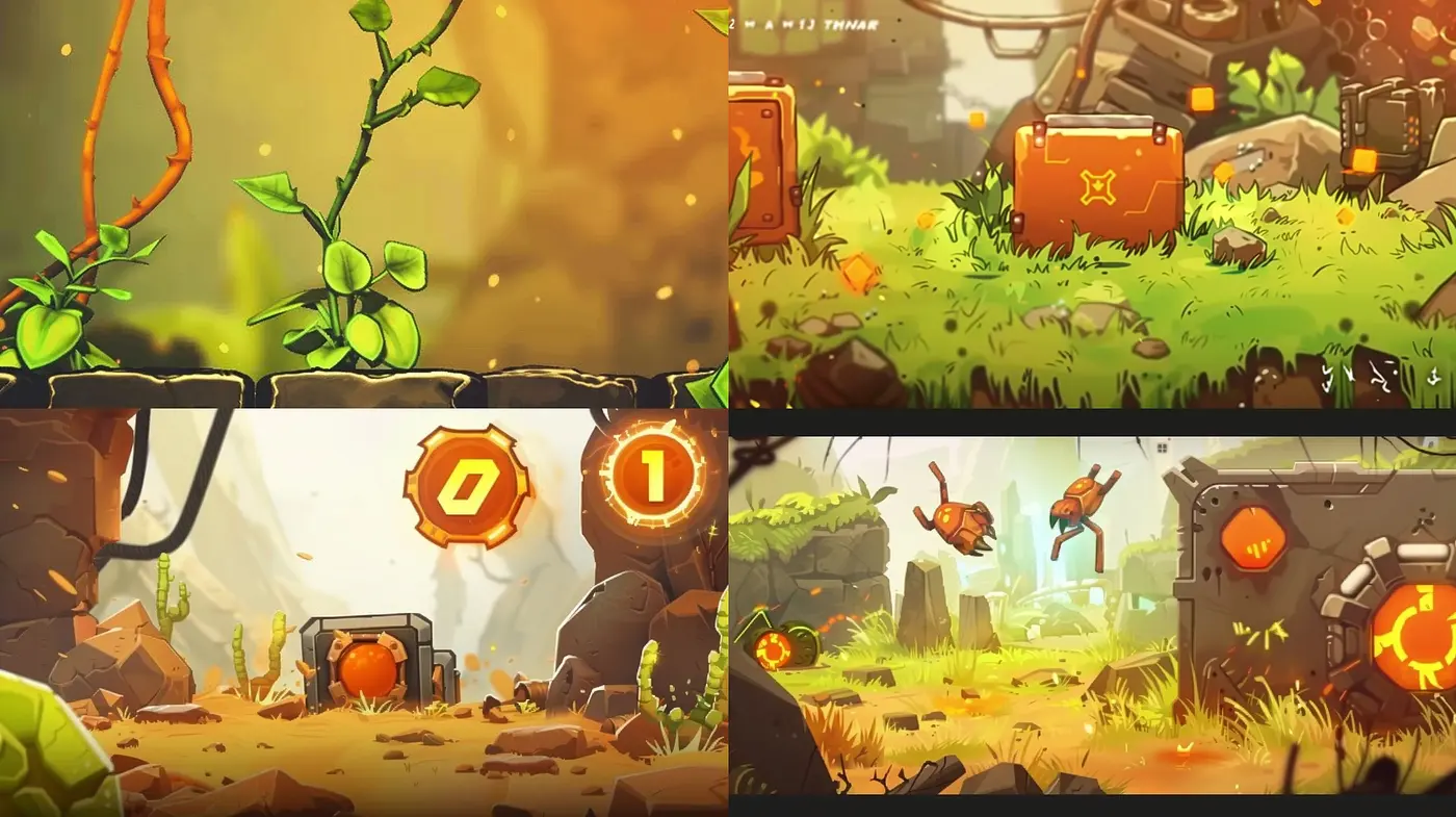 Lush and Radiant Digital Nature: A Cohesive Exploration of Warm Tones and Organic Textures - Midjourney sref style