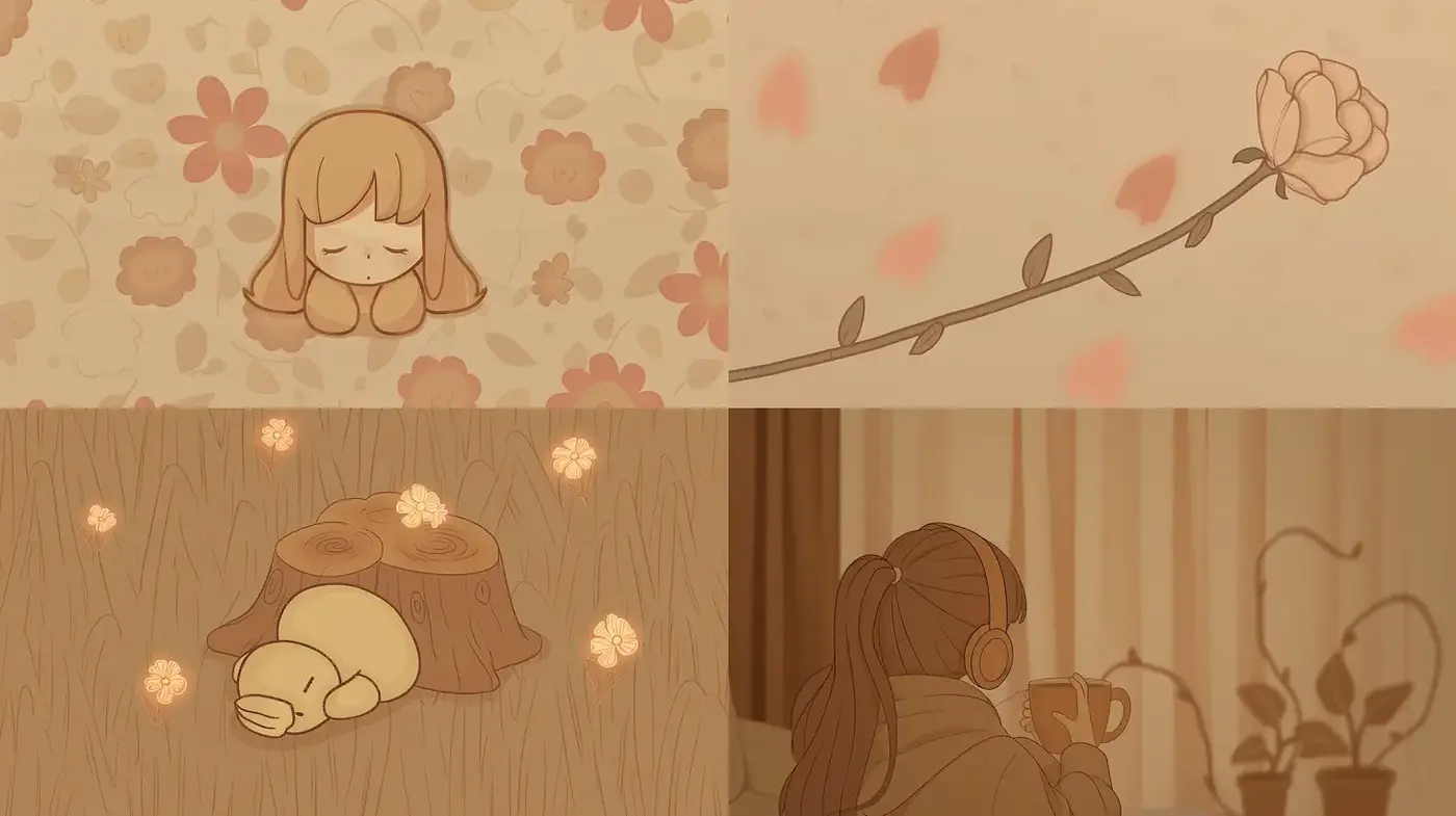 Soft and Dreamy Illustration with Subtle Nostalgic Overtones - Midjourney sref style