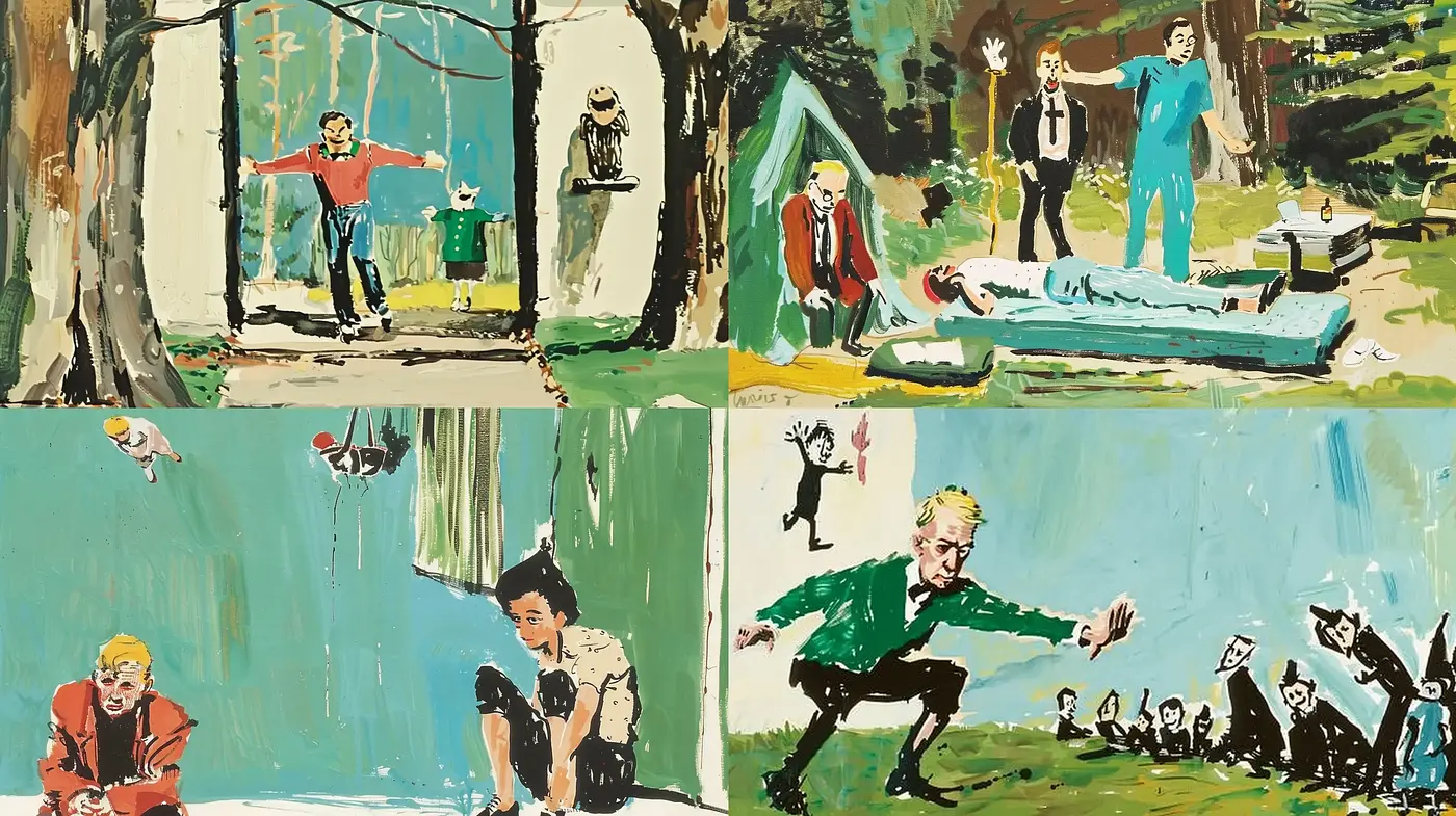 Expressive Brushwork and Dynamic Composition in Outdoor Settings - Midjourney sref style