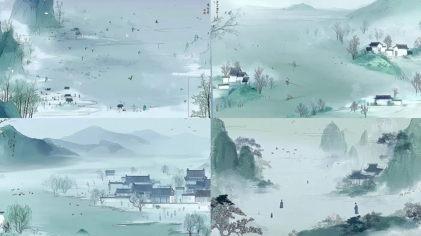 Serene Landscapes with Ethereal Quality and Subtle Color Harmonies - Midjourney sref style