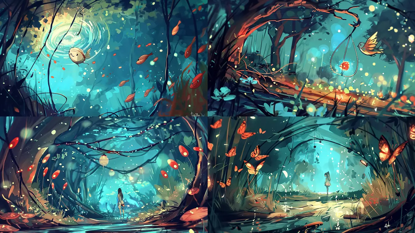 Enchanted Forest Whimsy: A Digital Art Exploration - Midjourney sref style