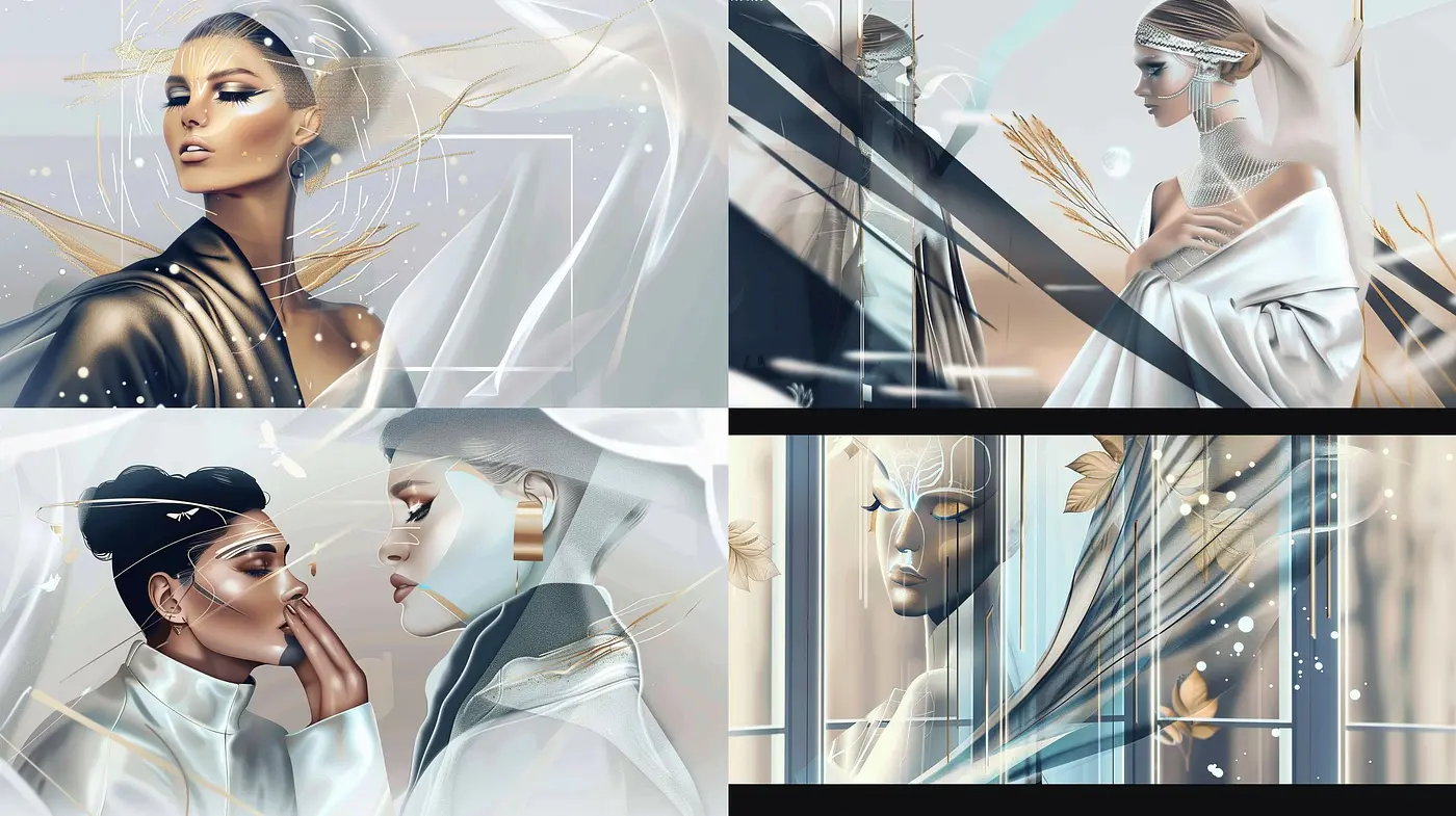 Serene Elegance in Pastel Harmony: A Fusion of Digital Impressionism and Futuristic Grace - Midjourney sref style