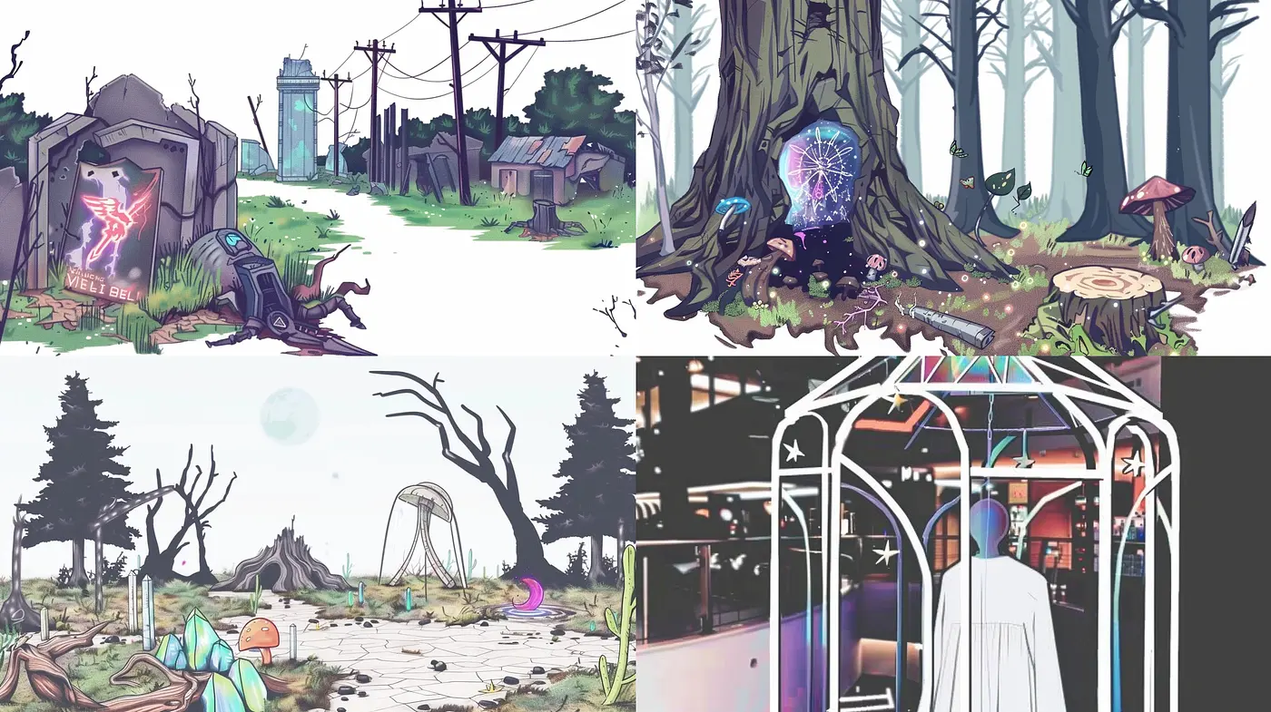 Enigmatic Twilight: A Surreal Fusion of Natural and Mystical Elements with a Muted Color Narrative - Midjourney sref style