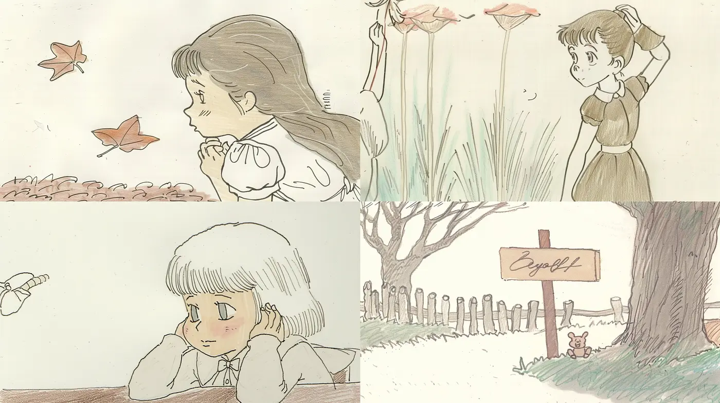 Consistent Pastel Nostalgia: A Tranquil Harmony of Soft Hues and Anime-Inspired Serenity - Midjourney sref style
