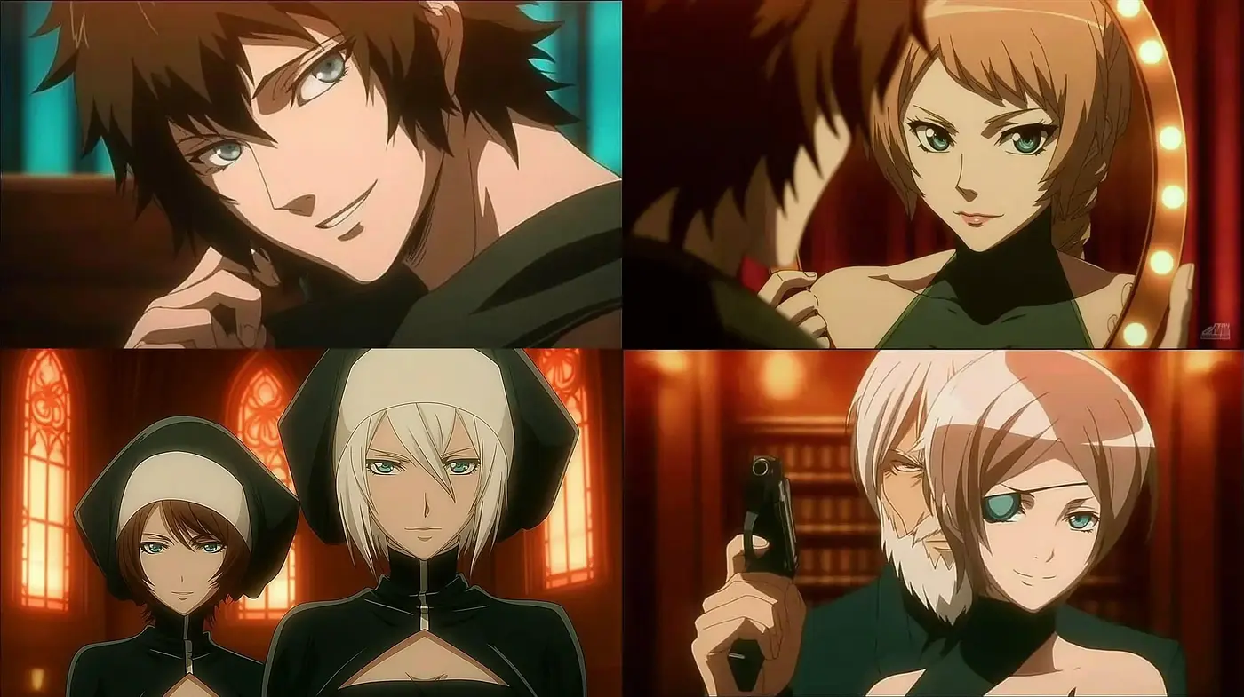 Stylized Anime with Dramatic Tension and Intriguing Characters - Midjourney sref style