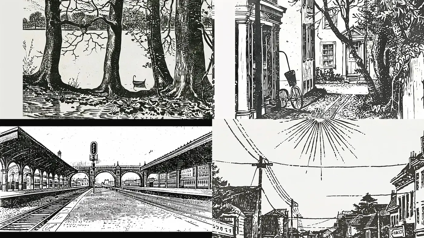 Intricate Line Work with a Nostalgic Atmosphere - Midjourney sref style