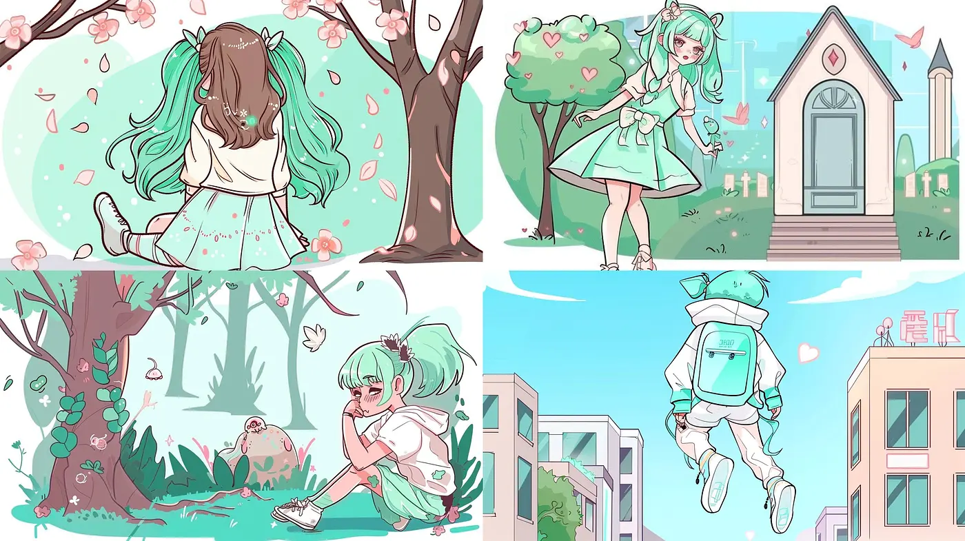 Whimsical Pastel Dreamscape: A Consistent Fusion of Soft Hues and Serene Imagery Across Varied Scenes - Midjourney sref style