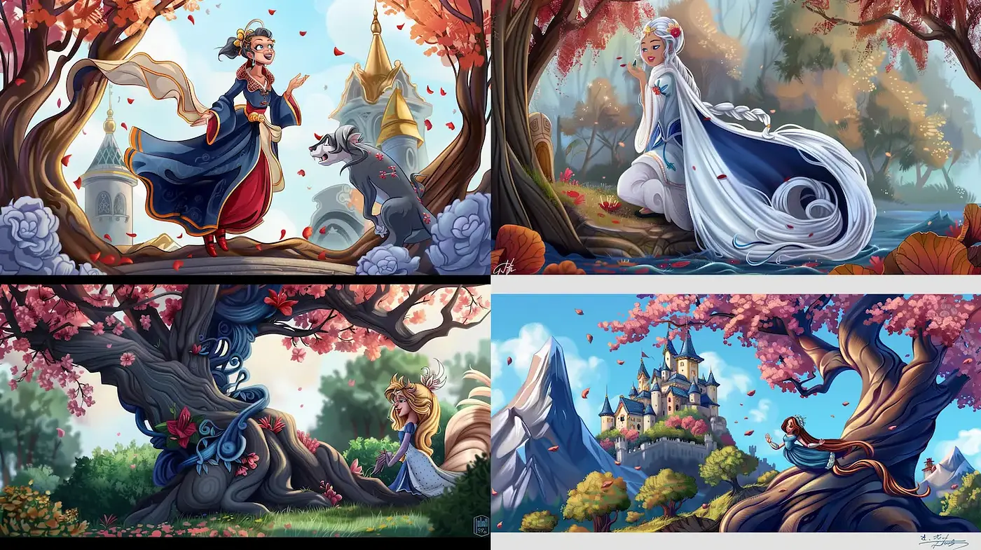Enchanting and Whimsical Fairy Tale Illustrations with Rich Textures - Midjourney sref style