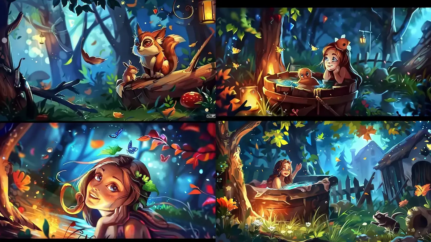 Enchanting Nature Scenes with Whimsical Elements - Midjourney sref style