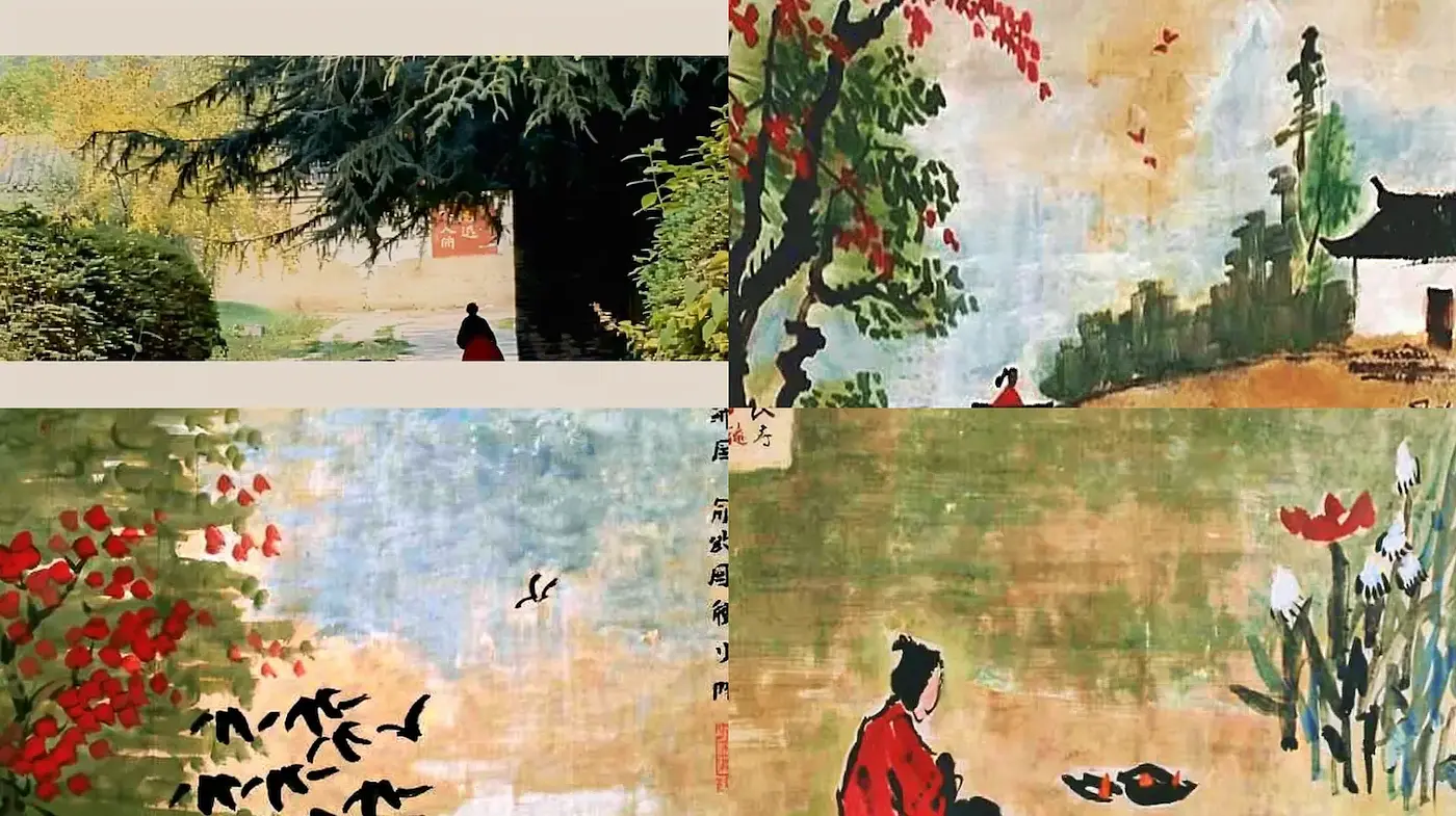 Serene landscapes with a blend of traditional ink and brush techniques - Midjourney sref style