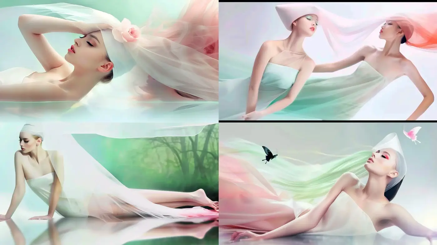Ethereal Dreamscapes: A Harmonious Fusion of Softness and Elegance - Midjourney sref style