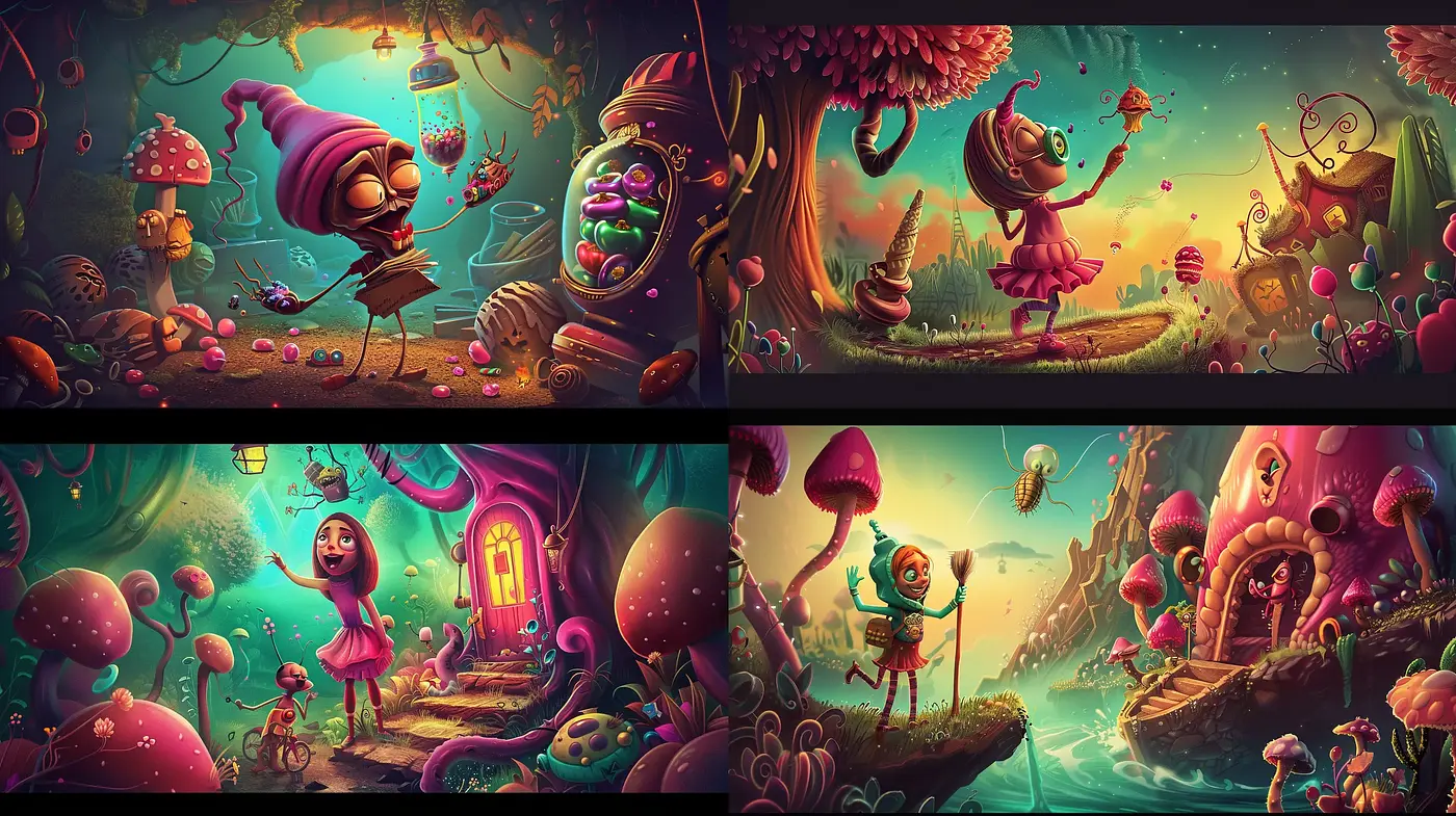 Enchanted Whimsy: A Journey Through Fantastical Dreamscapes - Midjourney sref style