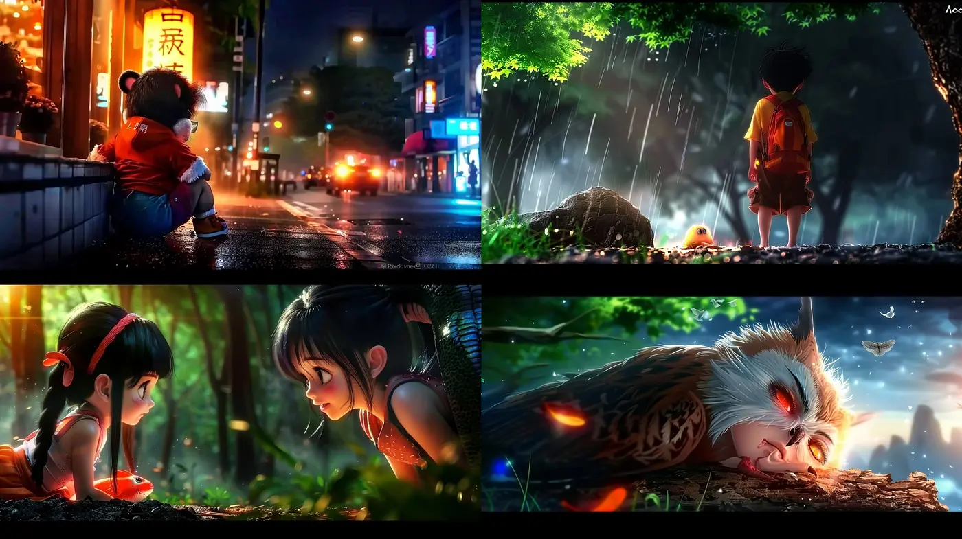 Luminous Dreamscape: A Vibrant Journey Through Enchanting Nighttime Scenes - Midjourney sref style