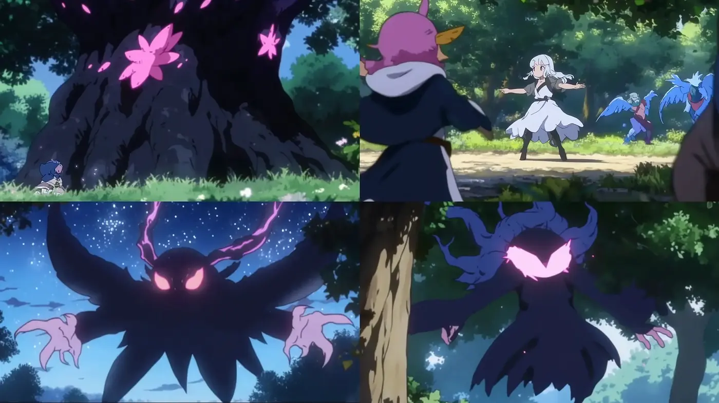 Dynamic Anime-Inspired Action in Enchanted Forest Settings - Midjourney sref style
